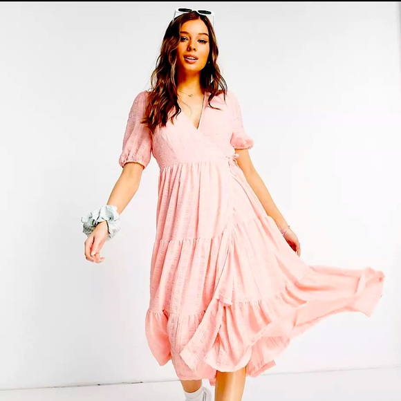 ASOS Dresses & Skirts - LIKE NEW Pink ASOS Wrap Maxi Dress - Monki Yosse - Pink - Women’s 14